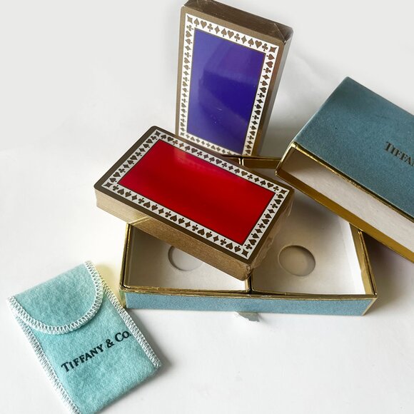 NIB Vintage, Tiffany & Co. Double Deck of Playing Cards, Red & Blue, Unopened! - Picture 2 of 11
